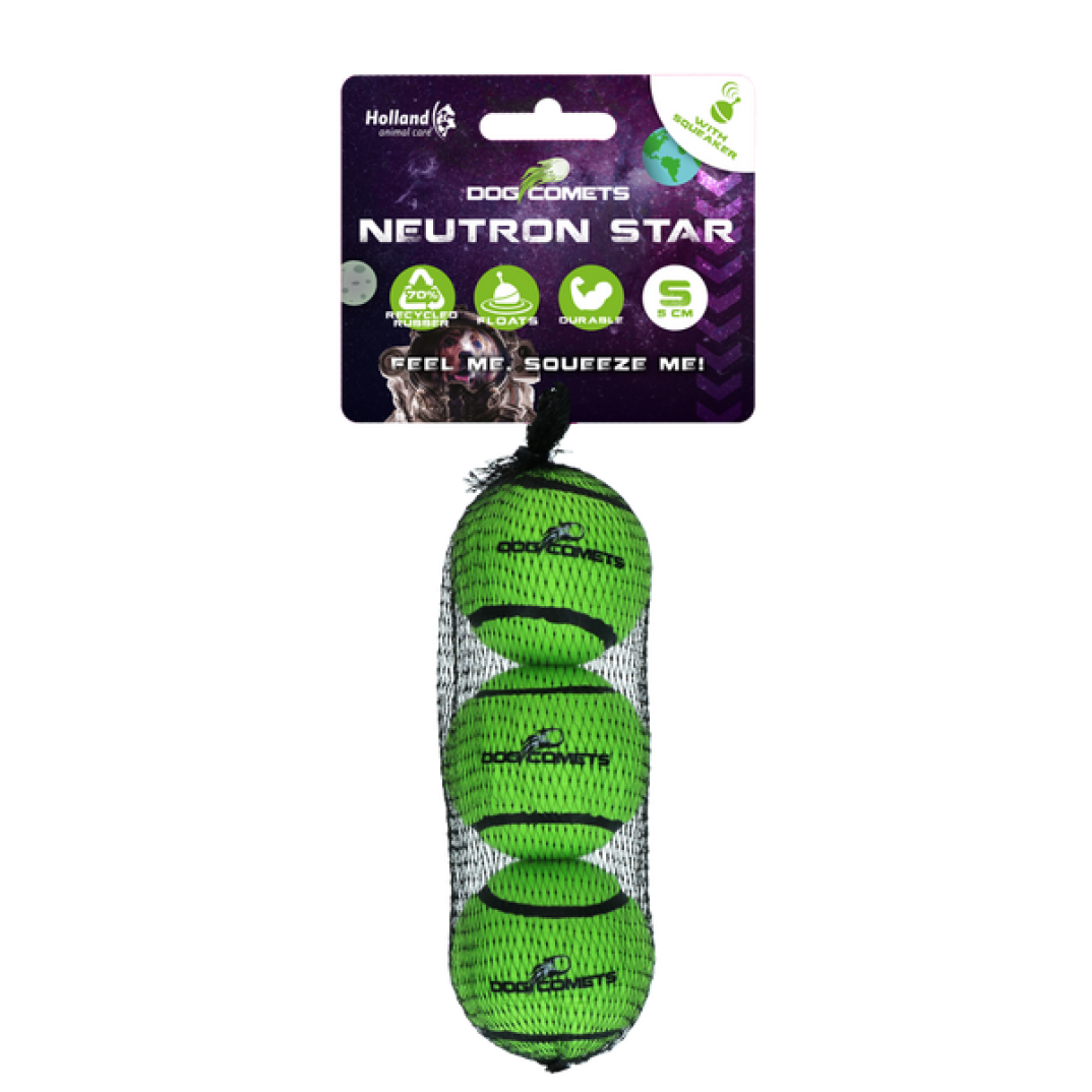 Dog Comets Neutron Star Tennisbal Met Pieper S Groen (3-pack)