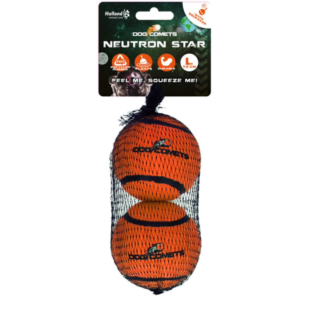 Dog Comets Neutron Star Tennisbal Met Pieper L Oranje (2-pack)