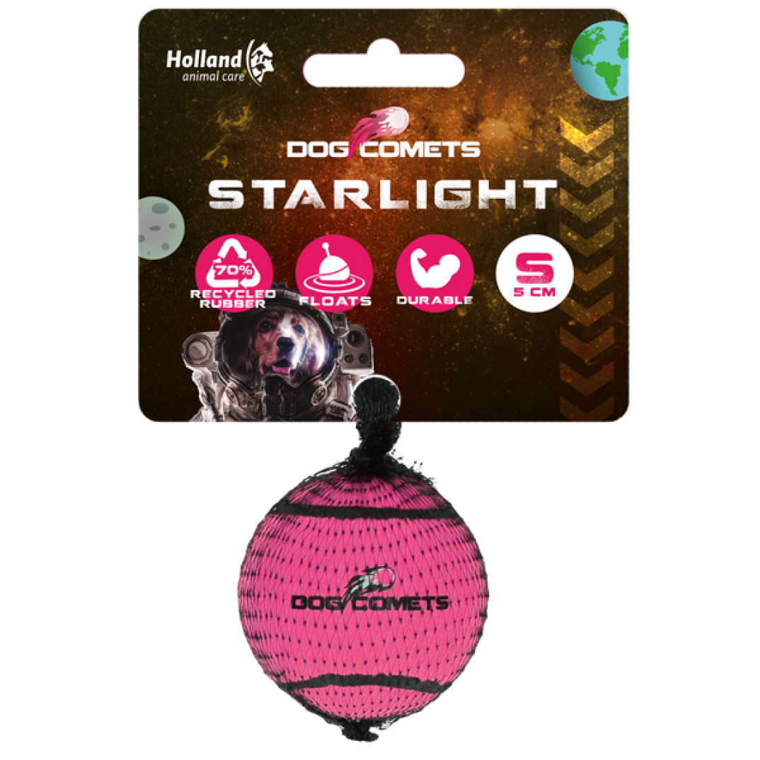 Dog Comets Starlight Tennisbal S Roze