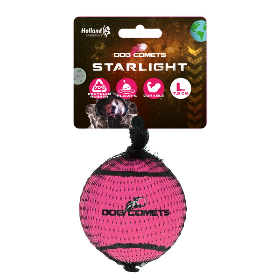 Dog Comets Starlight Tennisbal L Roze Dog Comets Starlight Tennisbal L Roze