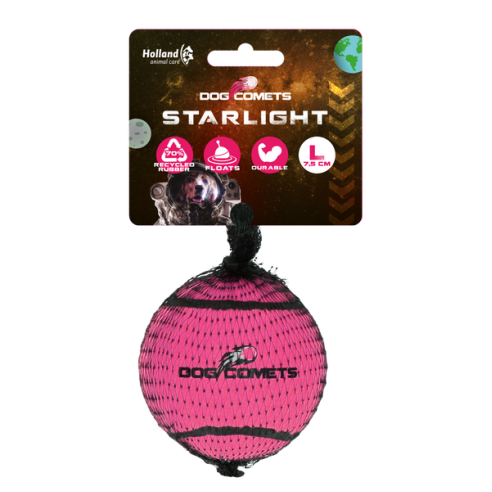 Dog Comets Starlight Tennisbal L Roze