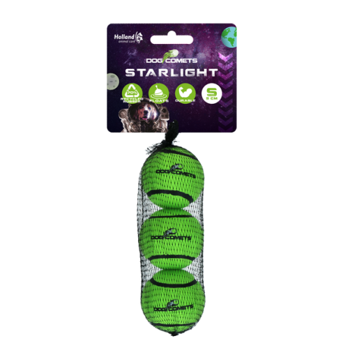 Dog Comets Starlight Tennisbal S Groen (3-pack)