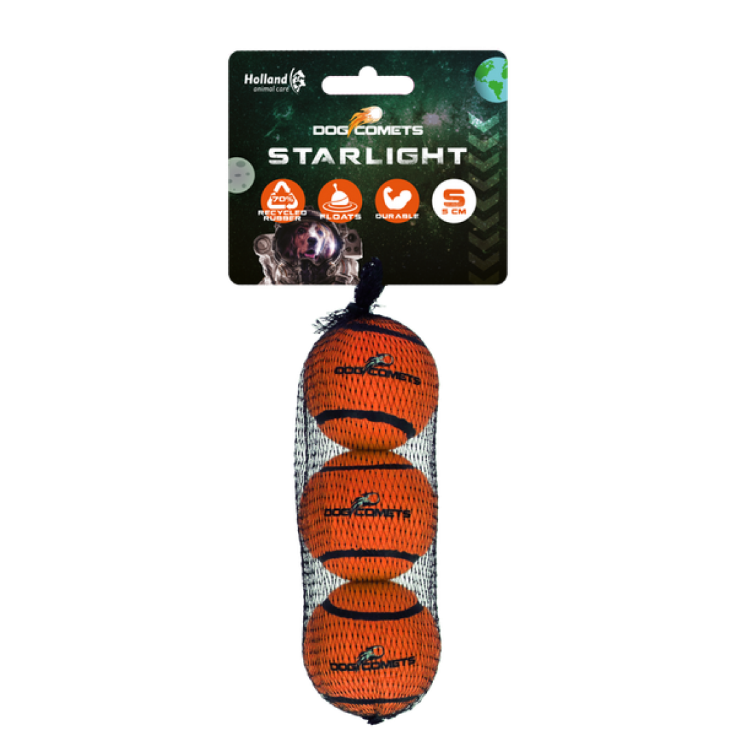 Dog Comets Starlight Tennisbal S Oranje (3-pack) Dog Comets Starlight Tennisbal S Oranje (3-pack)