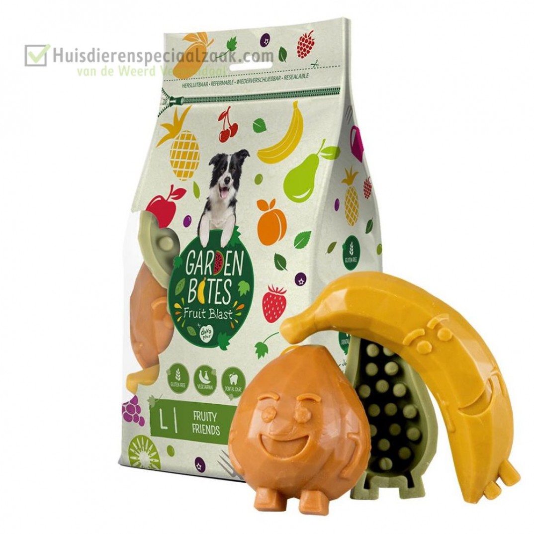 Garden Bites fruity friends groot in een zak van 3 stuk