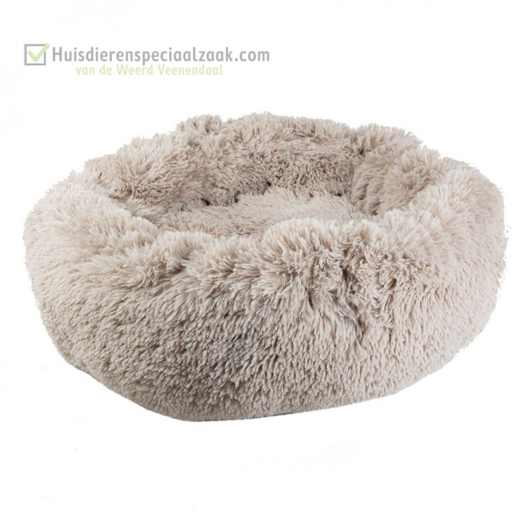 Cozy donut bed pluche mand zacht kleur beige