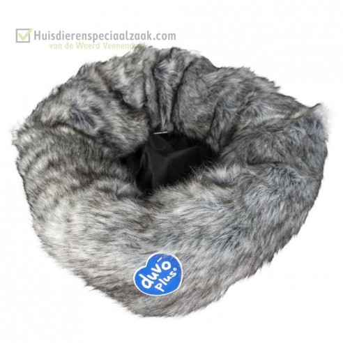 Donut bed langhaar grijs