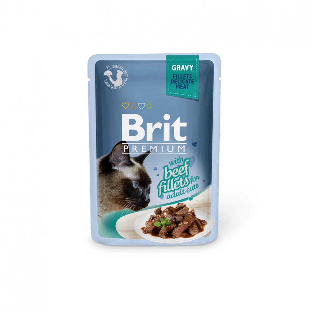 Brit Premium kat Pouche Beef Fillets in Gravy