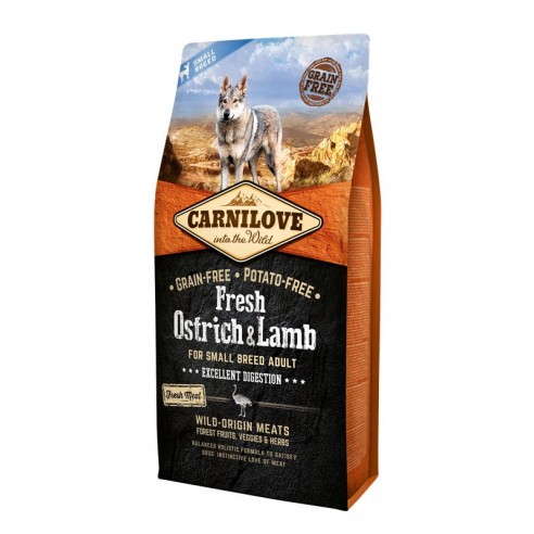Carnilove fresh Ostrich & Lamb small breed 1,5 of 6KG 