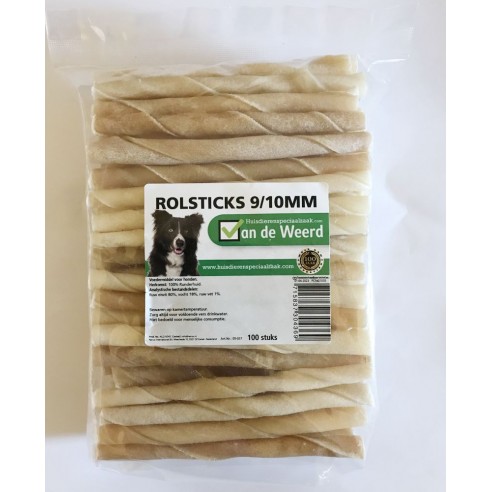 Van de Weerd - Runderhuid - Rolsticks 9/10 mm zak 100 st