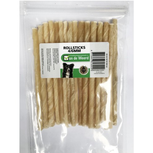 Van de Weerd - Runderhuid - Rolsticks 4/6 mm - zak 20 st