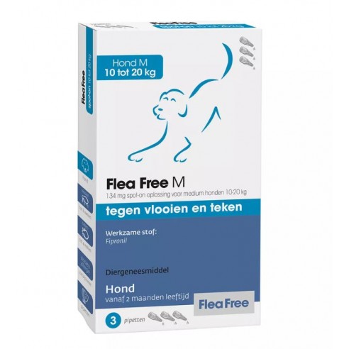 Flea Free Spot-on Hond M10-20 kg 3 pipetten