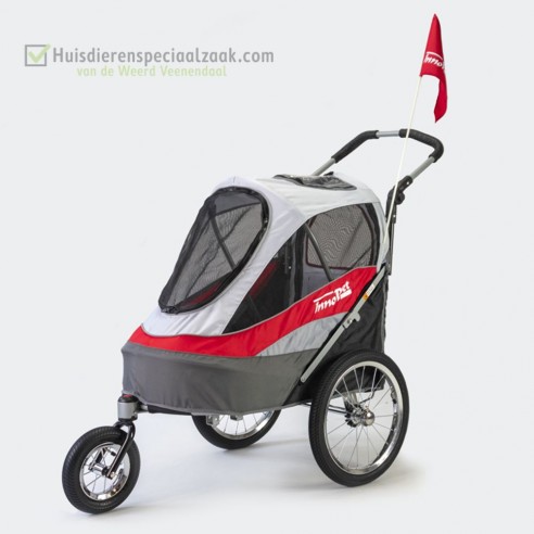 InnoPet Sporty Dog Trailer DeLuxe - Red/offwhite