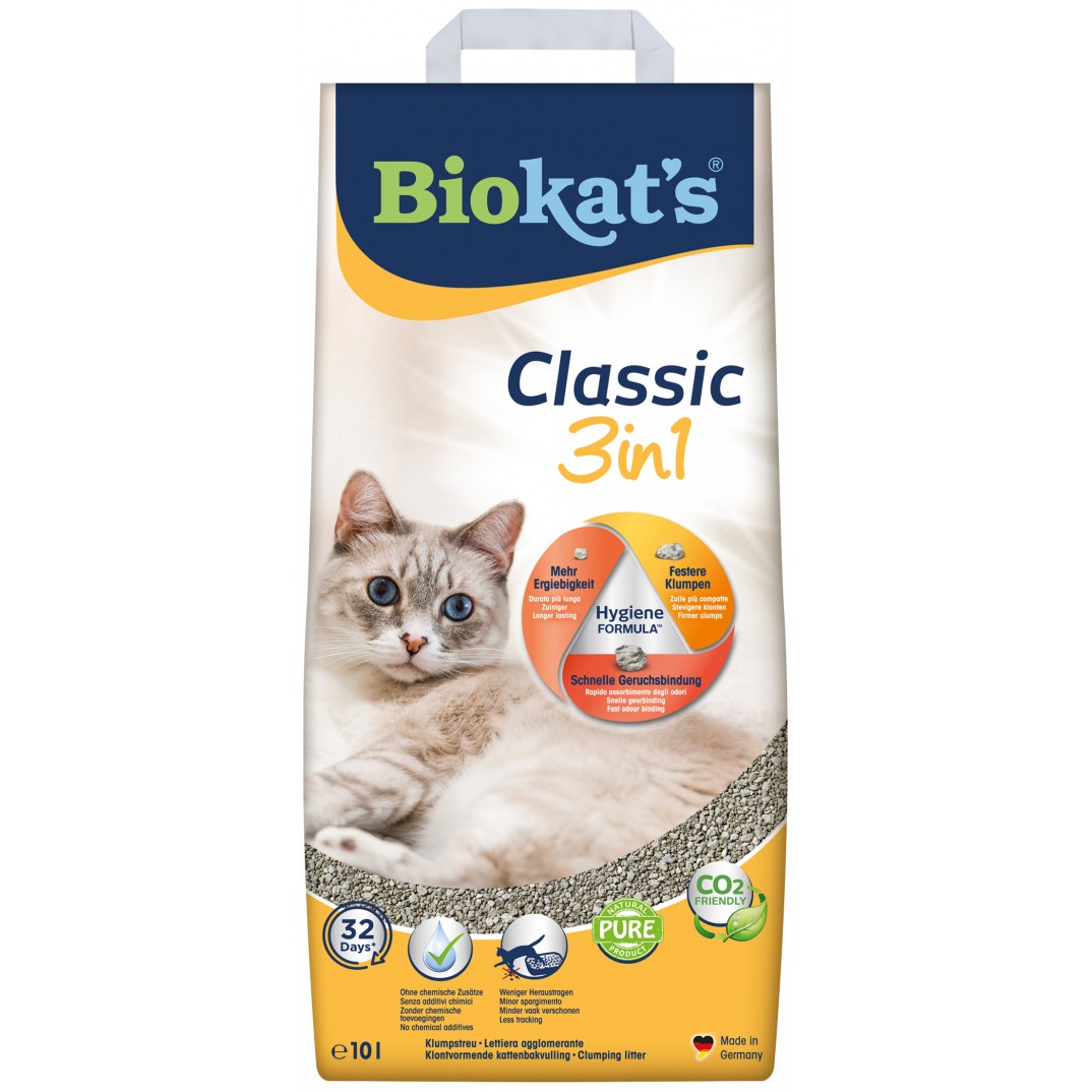 Biokat’s Classic 3in1 kattenbakvulling met drievoudige korrels