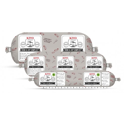 Kivo Compleet Doos kip en rund 1kg Diepvries