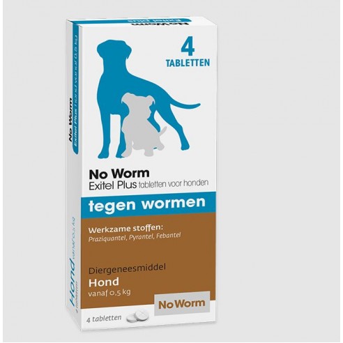 No Worm Exitel hond vanaf 0,5 kg 4 Tabletten