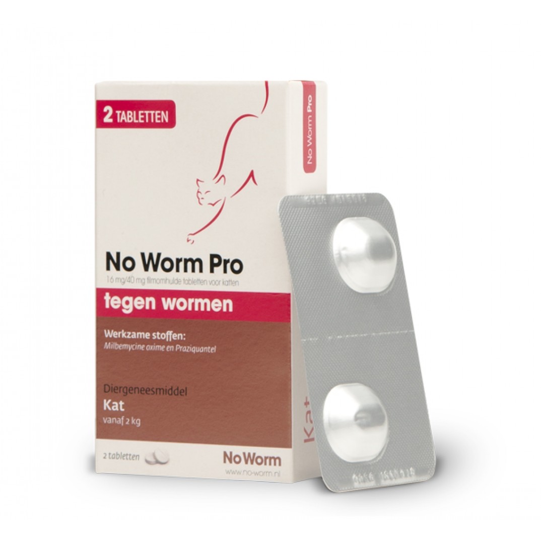No Worm Pro Kat 2 tot 12kg 2 tabletten