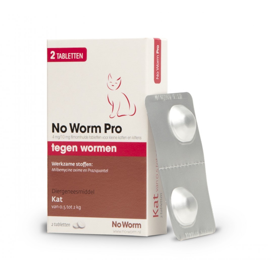 No Worm Pro kitten en kleine kat 2 tabletten