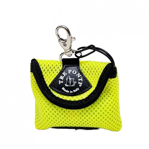 Tre Ponti poepzakjes houder mesh - neon geel
